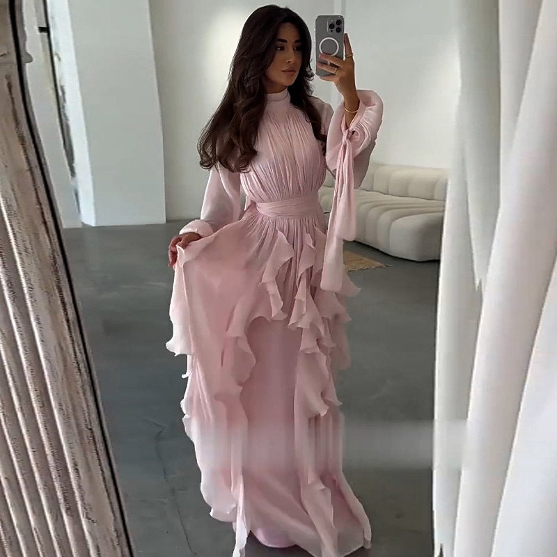 Ruffled Slim Fit Dress