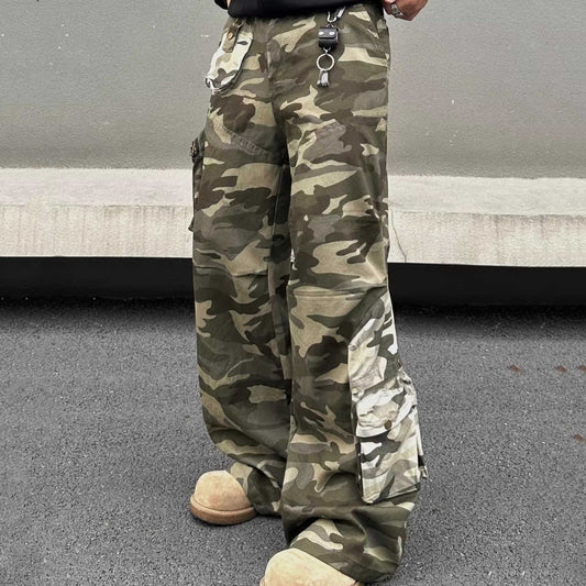 Denim Stitched Camouflage Pants