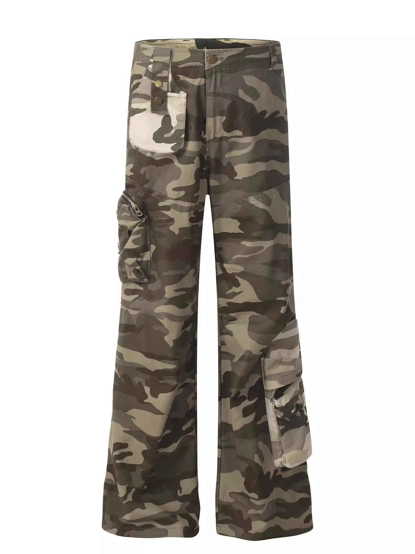 Denim Stitched Camouflage Pants