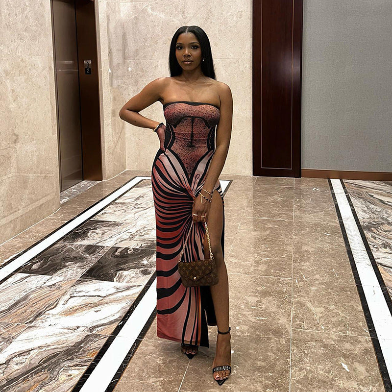 Sleeveless High Slit Long Dress