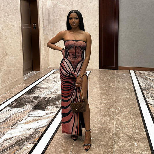 Sleeveless High Slit Long Dress