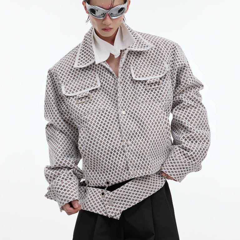 Grid Collar Jacket