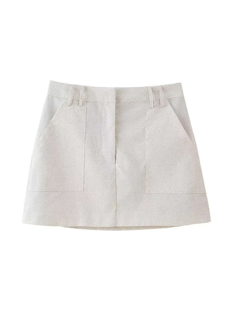 Round Neck Breasted Vest Skirt Outfit