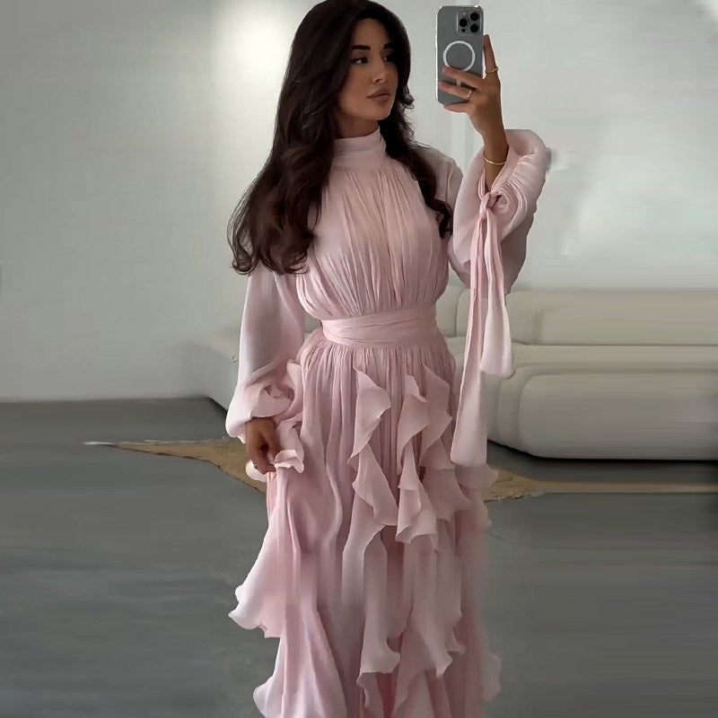 Ruffled Slim Fit Dress