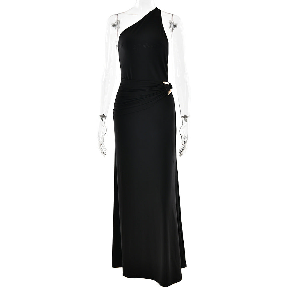 Slant Shoulder Dress