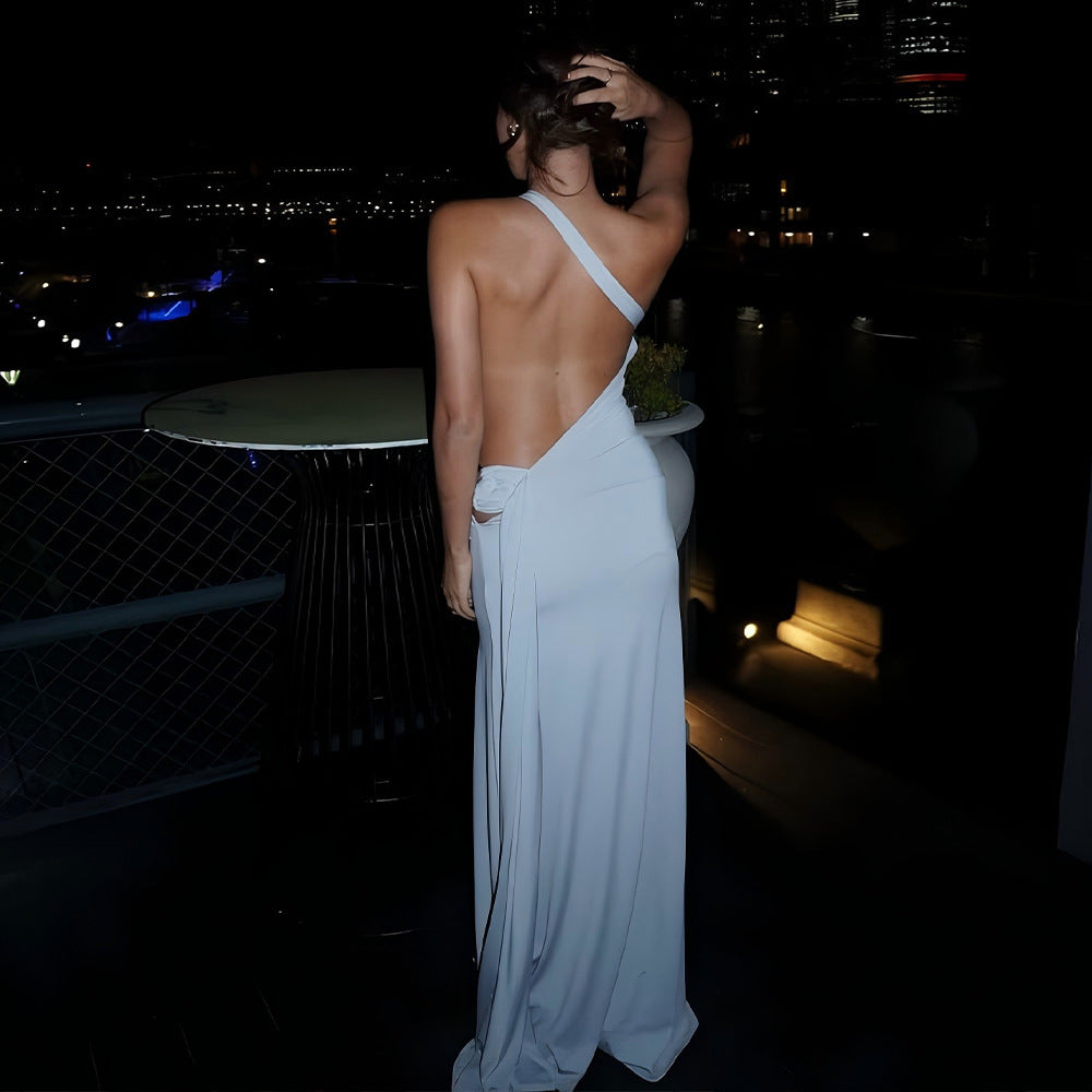 Slant Shoulder Dress