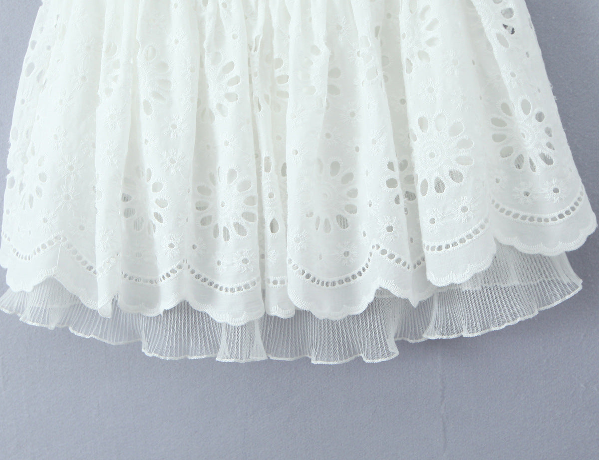 Lace Embroidery Halter Slim Fit Dress