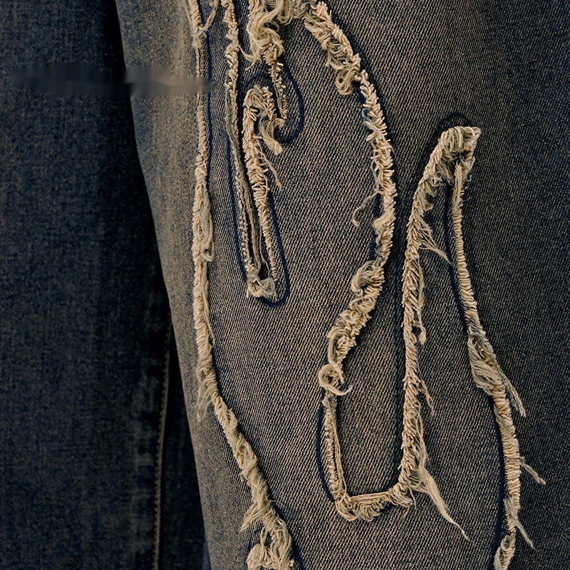 Cropped Patch Denim Jeans