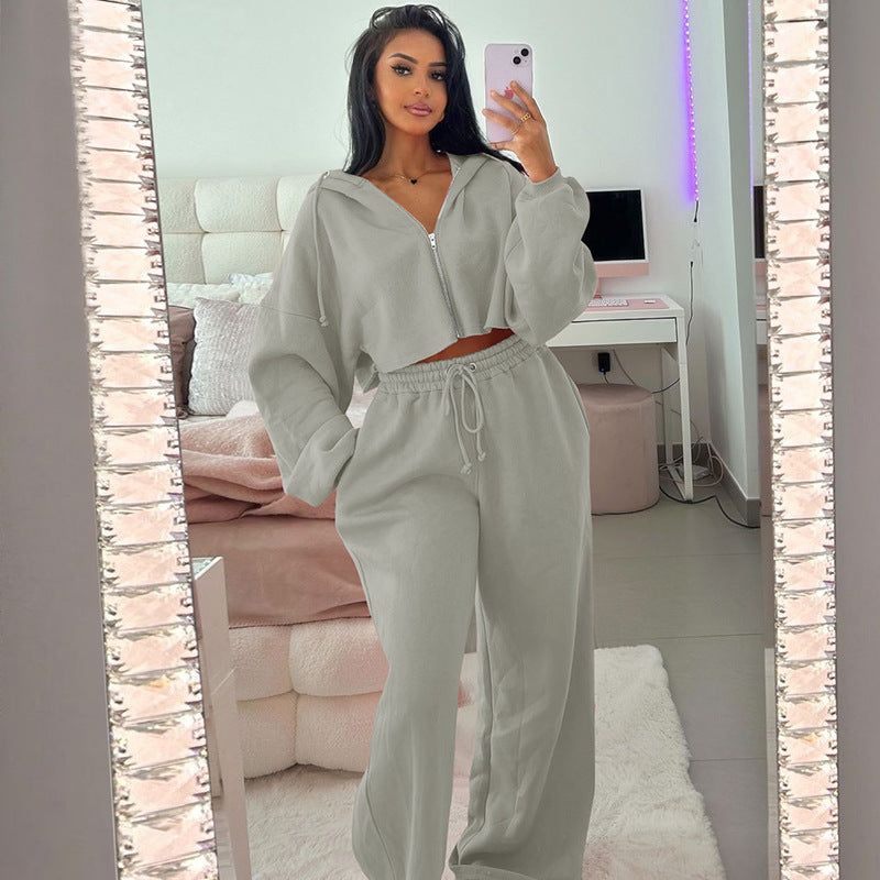 Top Slim Casual Sweat Suit